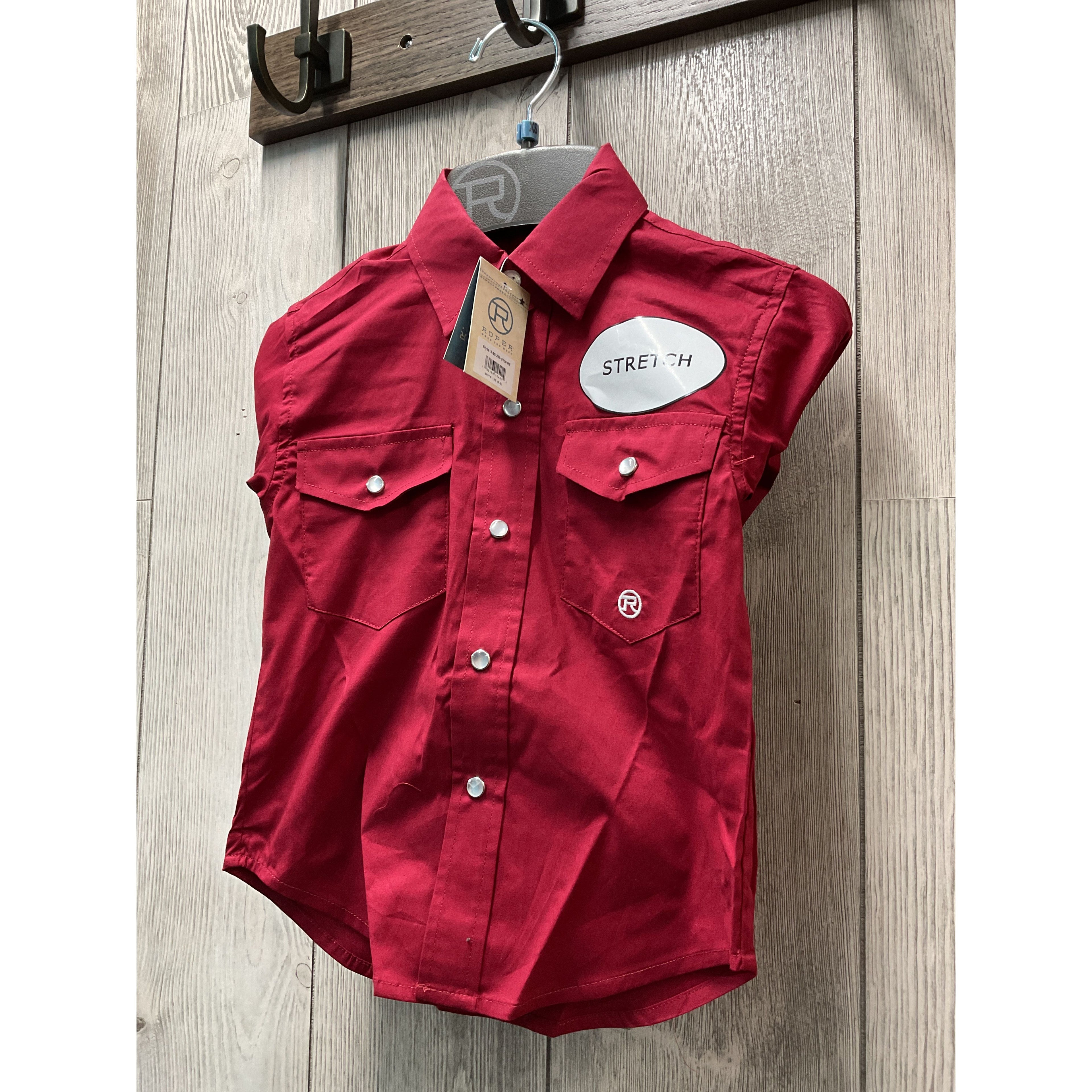 Roper Boy's Western Shirt - Long Sleeve, Snap, Red 03-030-0265-2108