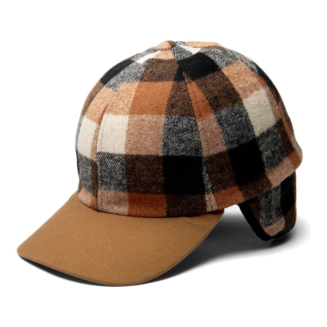 Plaid Ballcap with Solid Wax Cotton Visor