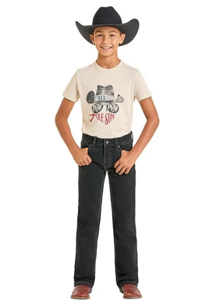 ROCK & ROLL BLACK BOOTCUT - KIDS BOYS JEANS - BB0BD05576