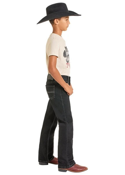ROCK & ROLL BLACK BOOTCUT - KIDS BOYS JEANS - BB0BD05576