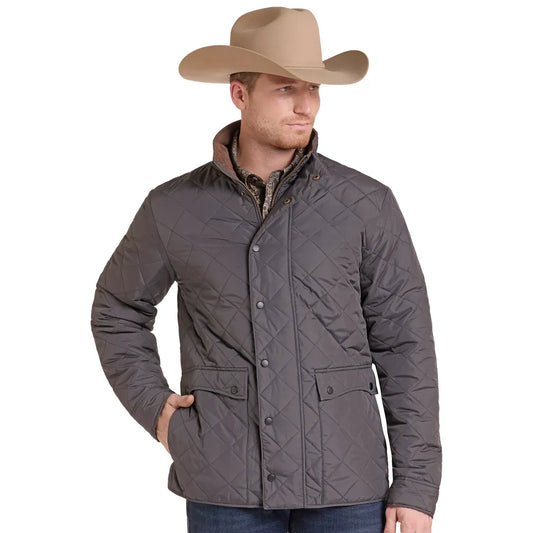 Rock & Roll Denim Diamond Quilted Puffer Jacket BM92C09202 BM92C09201