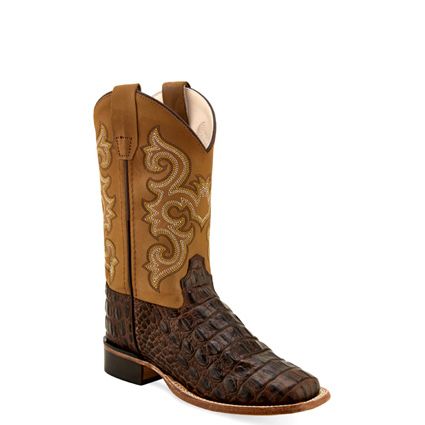Old West Children Cowboy Boot, Alligator Print Square Toe, BSC1830