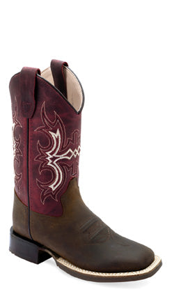 Old West Youth Cowboy Boot Square Toe BSY1973