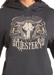 Rock & Roll SKULL GRAPHIC HOODIE BU94T09858