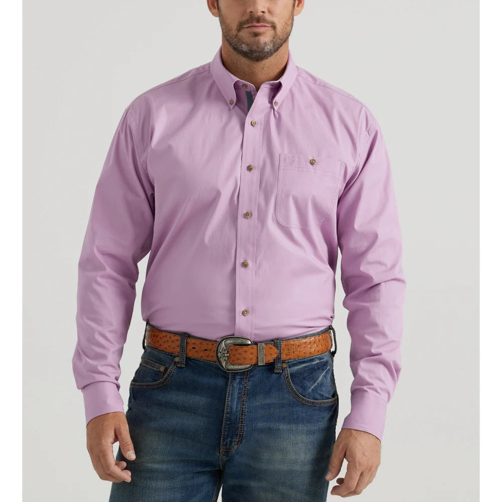 Mens Wrangler George Straight Lilac Button Up