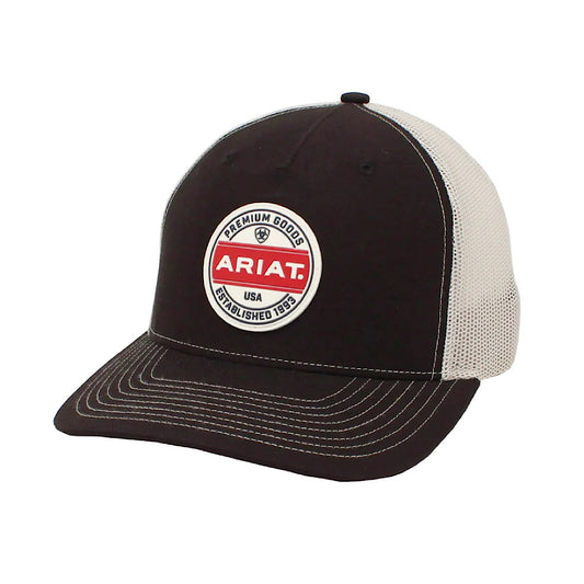 Ariat - Black & Grey With Ariat Rubber Logo Patch Snap Back Men’s Ball Cap A300012501