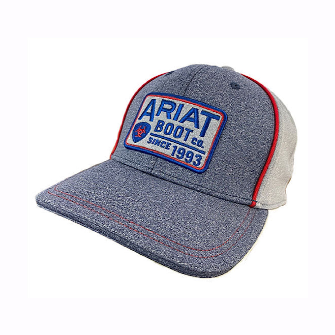 Ariat - Grey With Ariat Blue & Red Logo Patch Snap Back Men’s Ball Cap A300012406