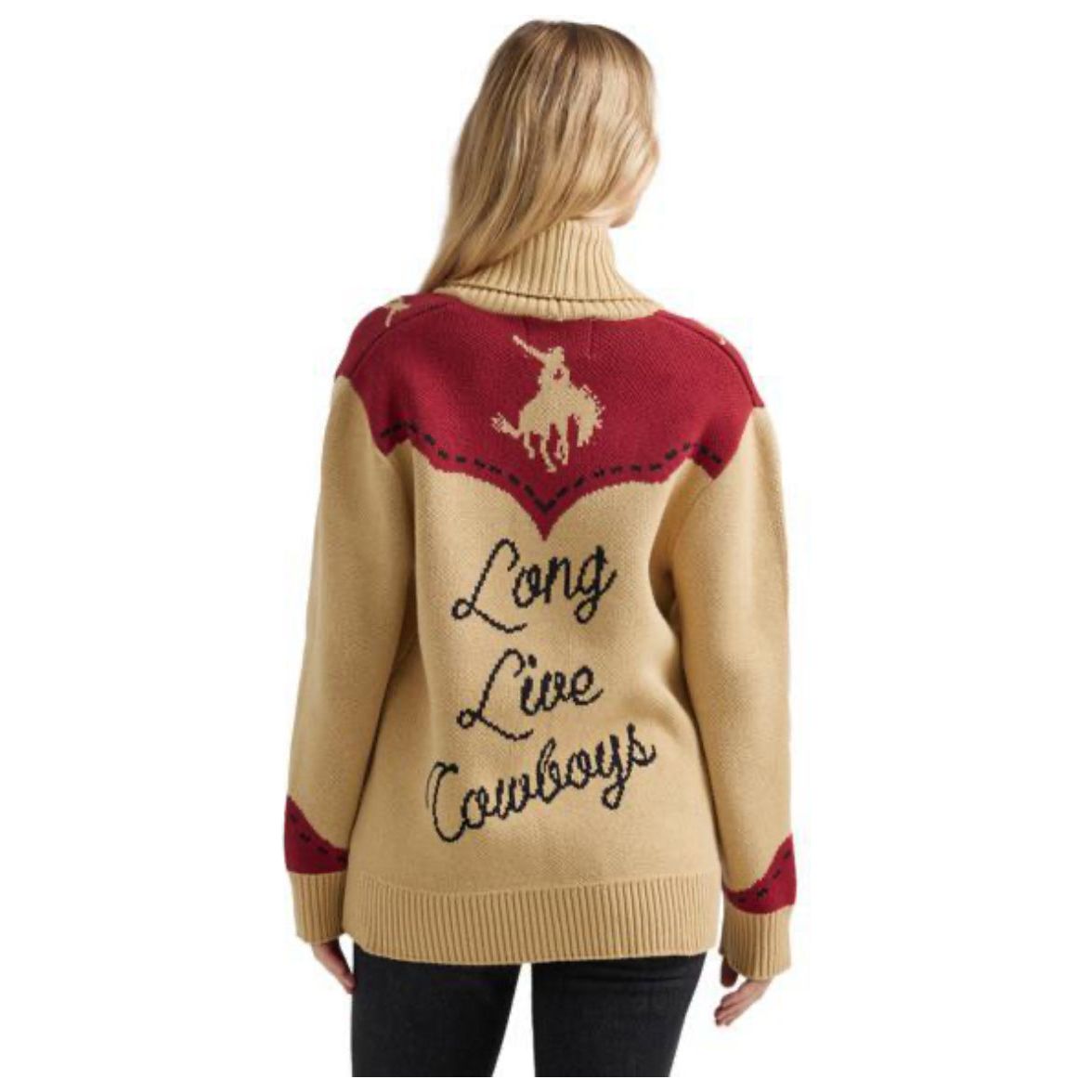 WRANGLER WOMEN'S RETRO LONG LIVE COWBOYS YOKE CARDIGAN 112356699