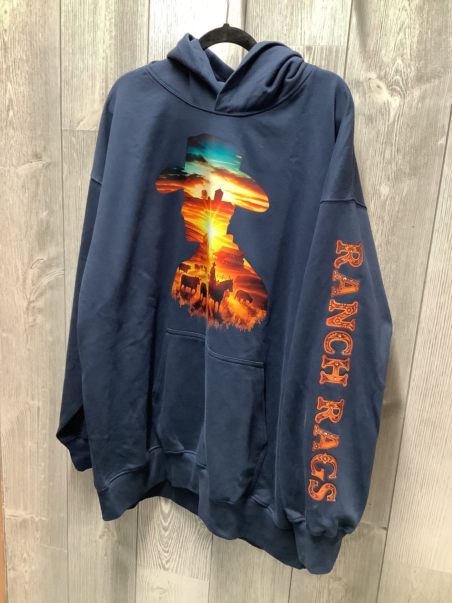 RanchRag's Longhorn Cowboy Silhouette Hoodie