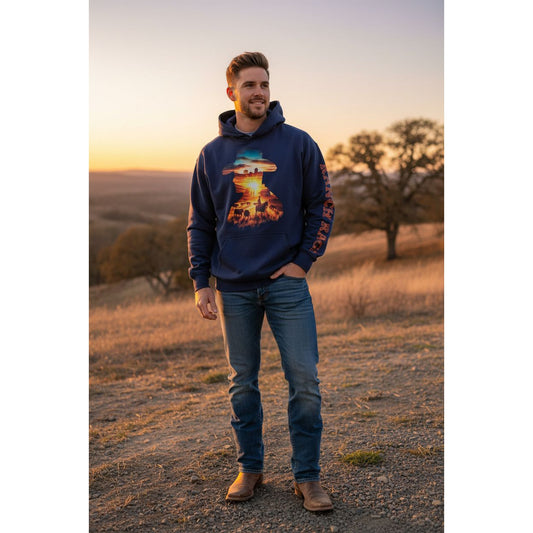 RanchRag's Longhorn Cowboy Silhouette Hoodie