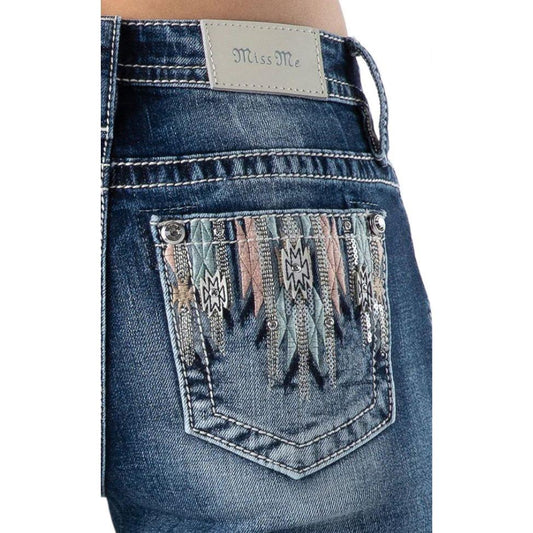 * Miss Me Ladies Jean - PASTEL MULTI AZTEC - M9125B
