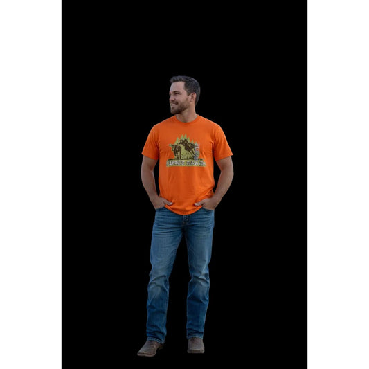 Kimes Lucky B Bull Dogger Men's T-Shirt Vintage Orange