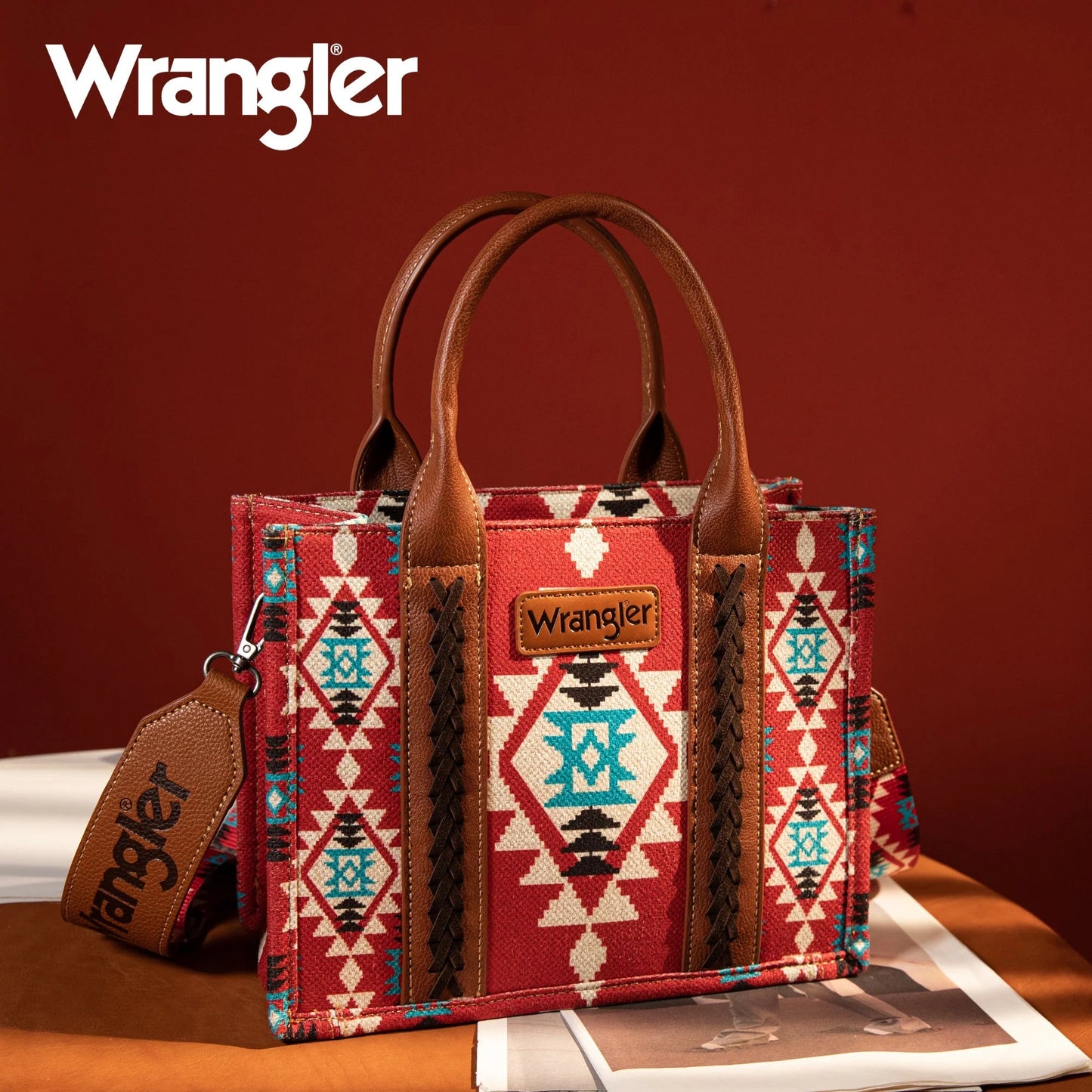 Wrangler Women’s Southwestern Print Small Canvas/ Crossbody Bag