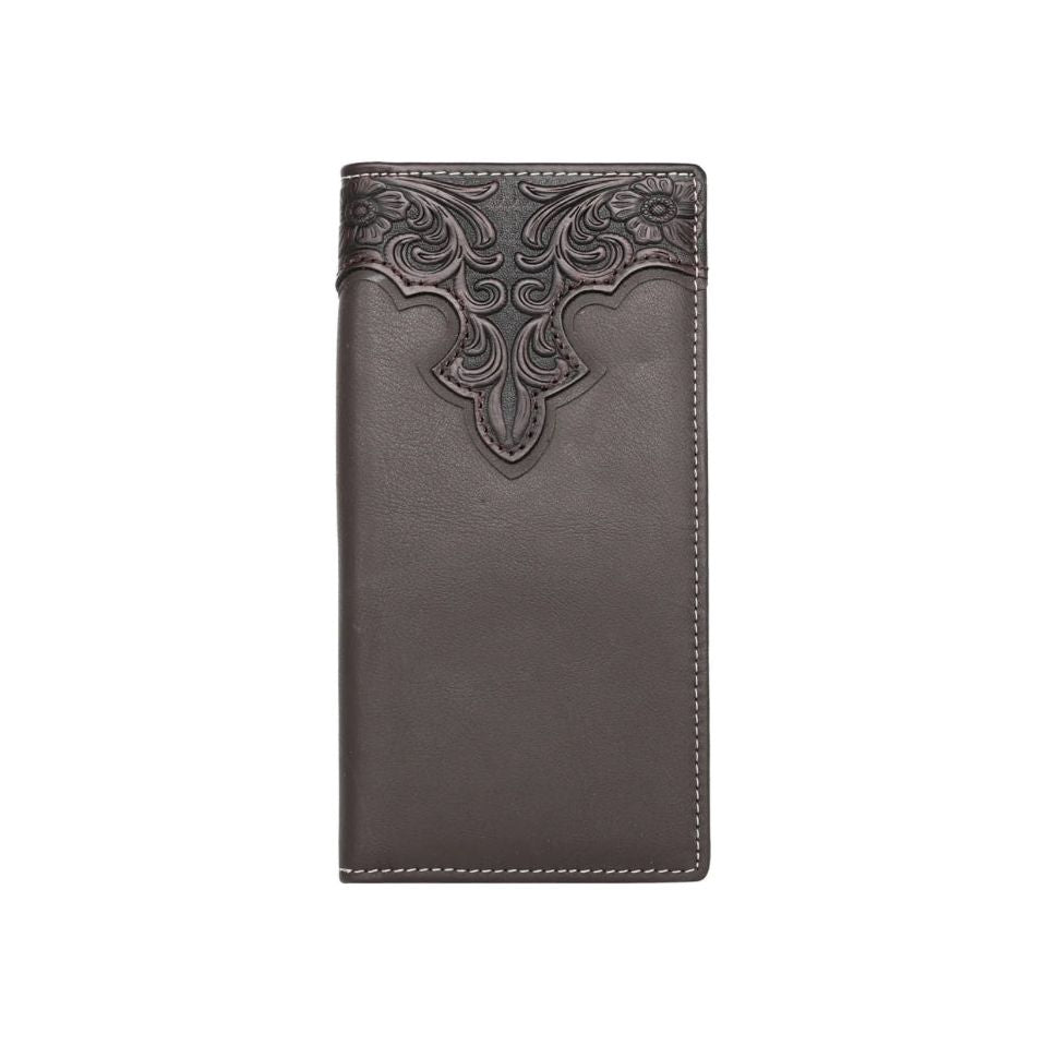 MONTANA WEST EMBOSSED VINTAGE FLORAL MEN'S BIFOLD LONG WALLET