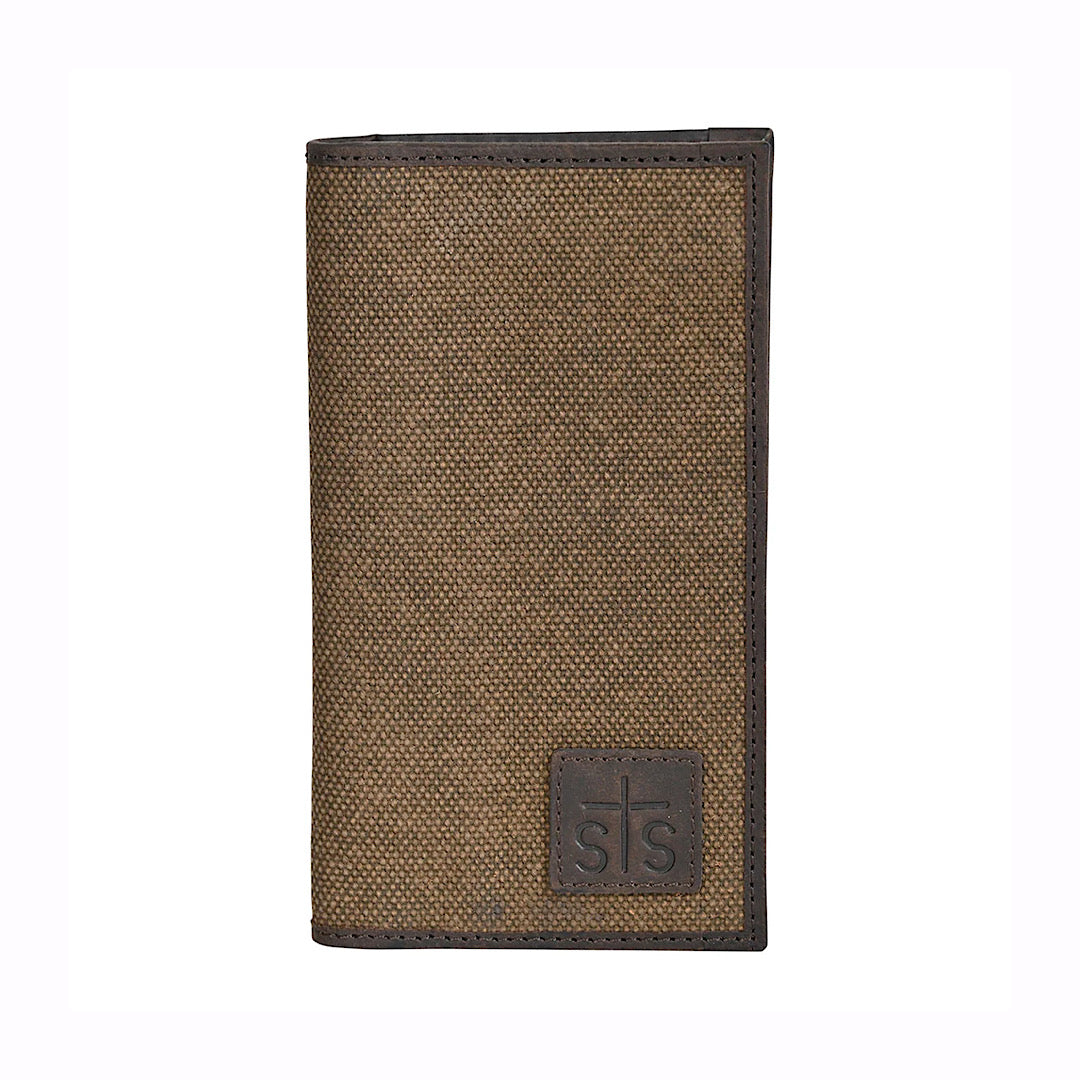 STS Ranchwear - Trailblazer Brown Canvas Men’s Tall Wallet STS68375