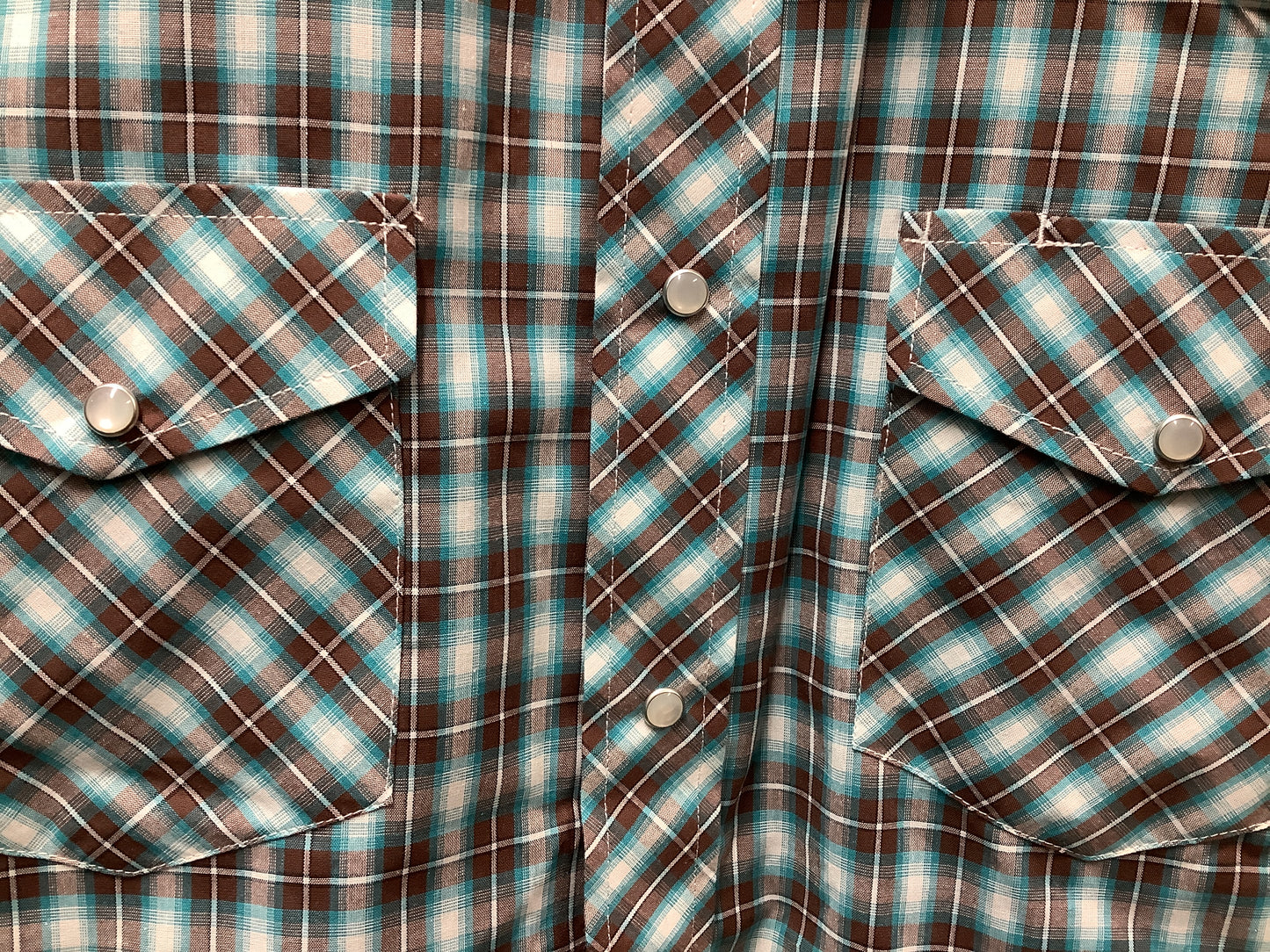 Roper Men’s Western Shirt - Long Sleeve, Snap, Blue Brown Plaid 1-001-0101-4073