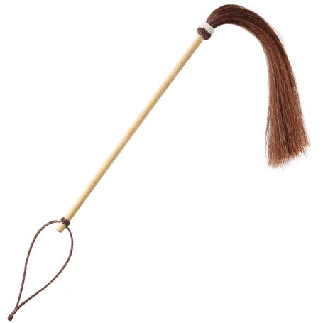 Horse hair fly whisk with wooden handle and Loop