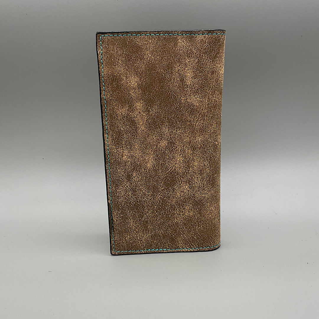 Twisted X - Brown Distressed Leather Men’s Checkbook Cover/Rodeo Wallet XRC-27