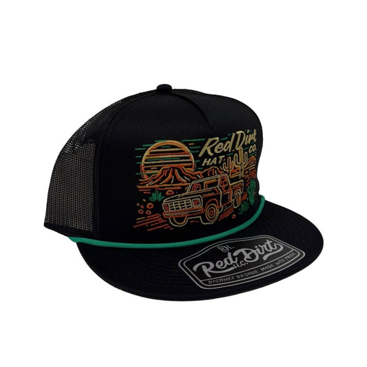 Red Dirt Hat Co. - Desert Cruiser Solid Black Trucker Cap RDHC-552