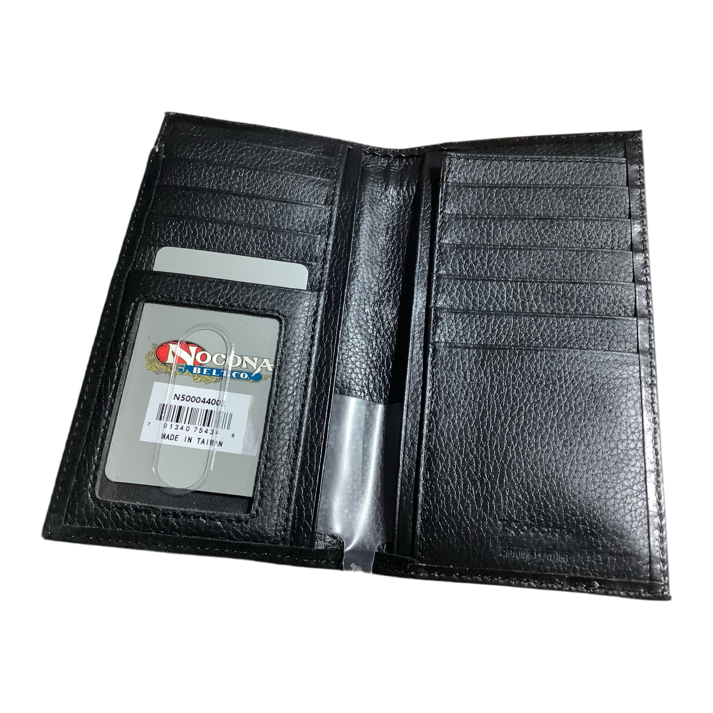 Nocona - Black Roughout with Buckstitch Men’s Checkbook Cover/Rodeo Wallet N500044001