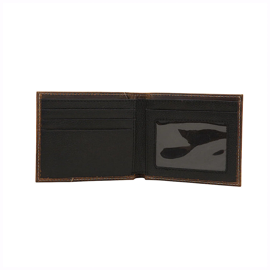 Myra Bag - Flam Brown Tooled Leather Men’s Bifold Wallet S-5892