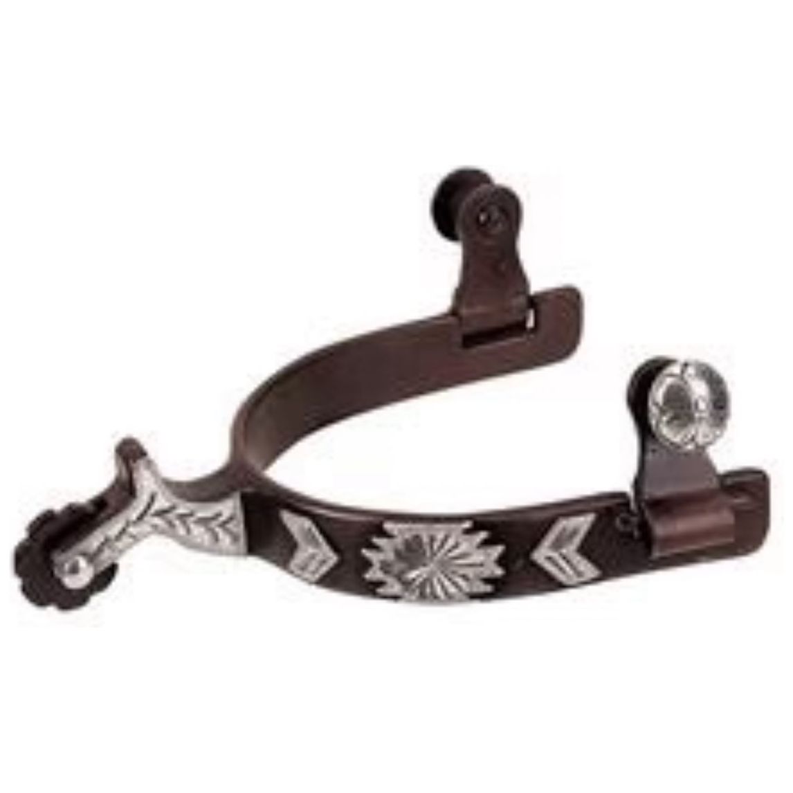 WEAVER MEN'S CHAP GUARD SPURS WITH ENGRAVED GERMAN SILVER TRIM