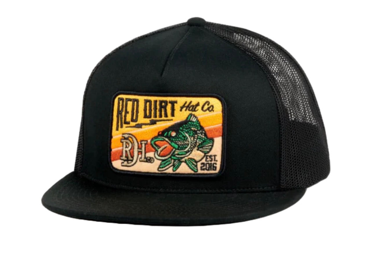 Red Dirt Hat Co. - Men's Wallhanger Graphic Black Trucker Cap RDHC-387