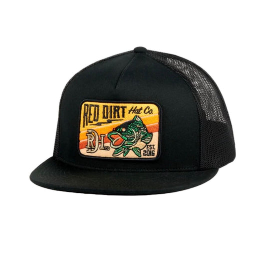 Red Dirt Hat Co. - Men's Wallhanger Graphic Black Trucker Cap RDHC-387