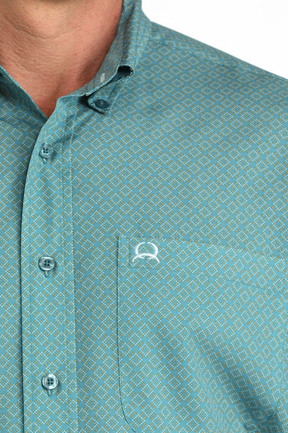 Cinch Men’s Arenaflex Shirt, Long Sleeve- Button Front, Teal MTW1724004