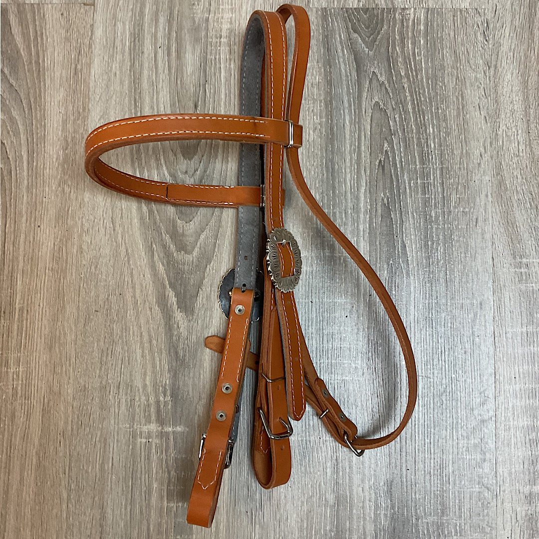 Mouse n' Ruby Original - Tan Leather With Quick Change Buckles Browband Headstall