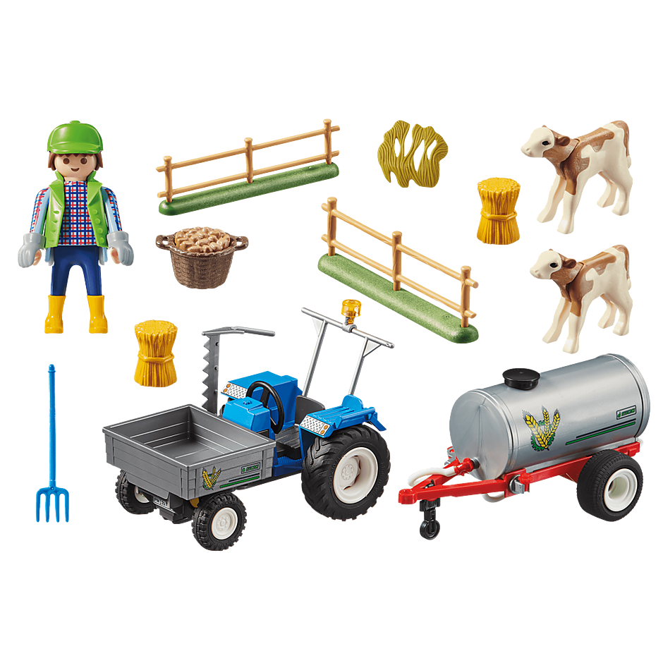 Playmobil - Loading Tractor With Water Tank Set 70367