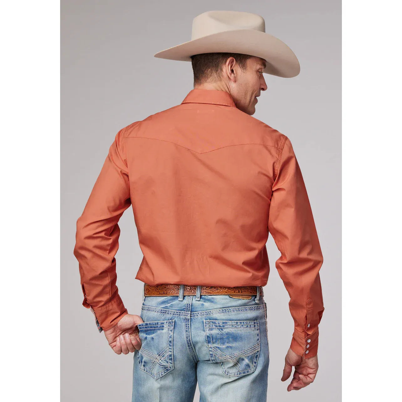 Roper Men’s Western Shirt - Long Sleeve Poplin Snap