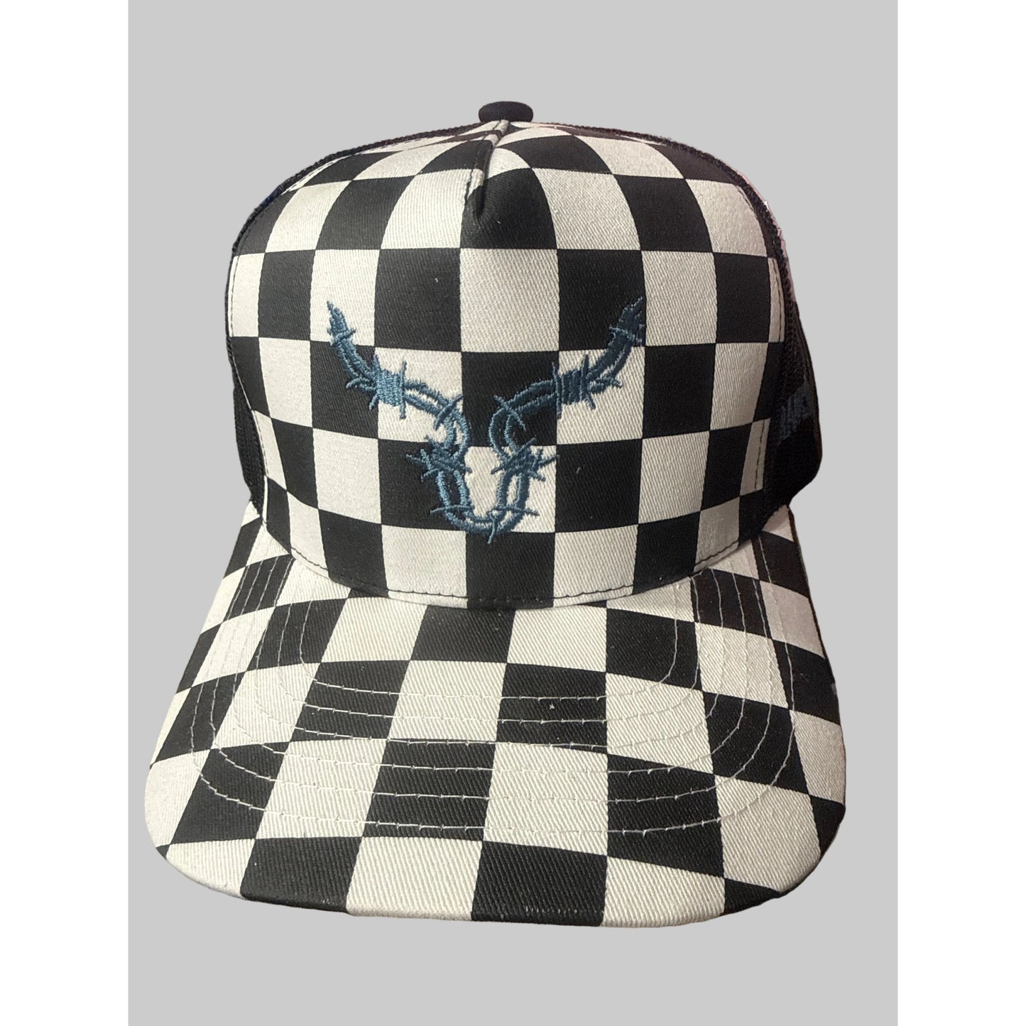 Ranch Rags Co. Black White Checkered Trucker