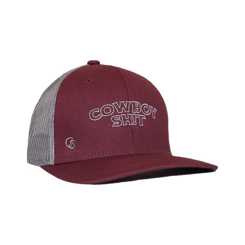 Cowboy Sh*t - Burgundy/Grey Snap Back Men’s Ball Cap