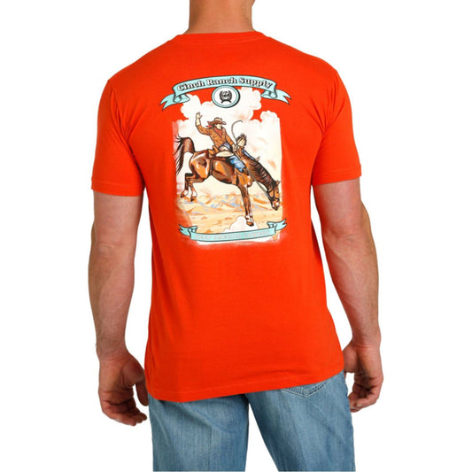 Mens Cinch Orange Bronc Tshirt