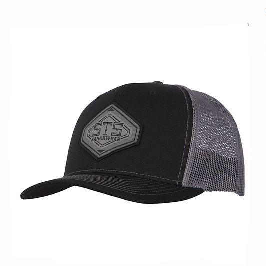 STS Ranchwear - Black & Grey Diamond Patch Snap Back Men’s Ball Cap STS4112BLKCHP