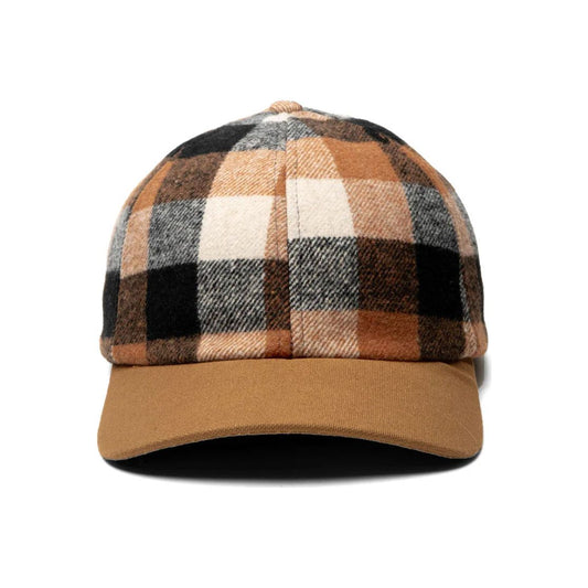 Plaid Ballcap with Solid Wax Cotton Visor