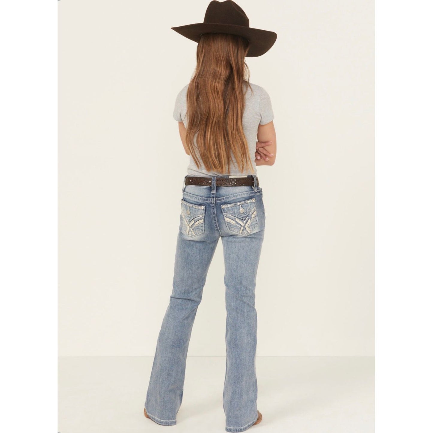 MISS ME GIRLS JEANS CRUSA CROSS LIGHT WASH K3444B128