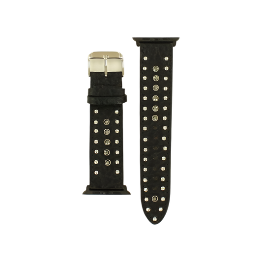 Nocona Smart Watch Band - Studs, Rhinestones, Black N3100301