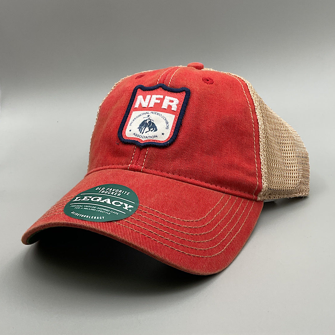 Distressed Red & Tan NFR Badge Snap Back Men’s Ball Cap