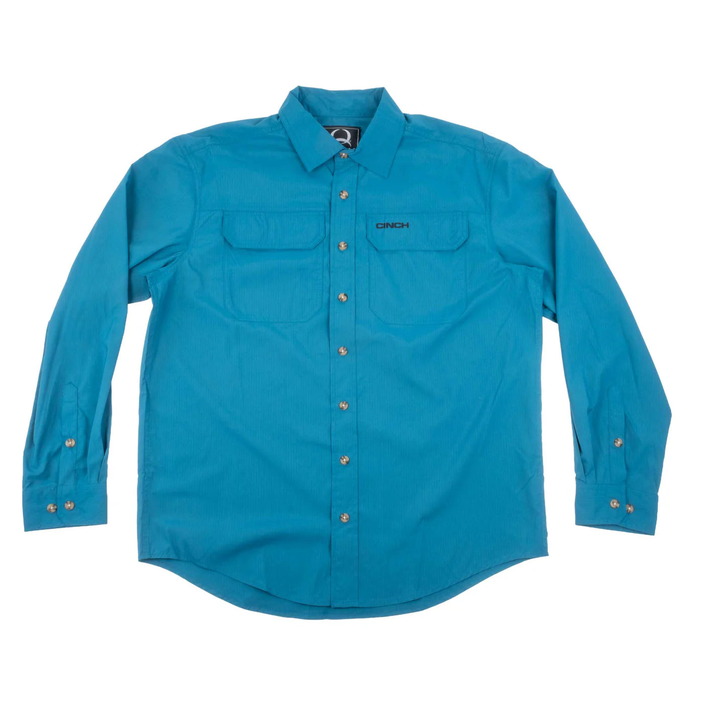 Cinch Men's Solid Teal Arenaflex Long - ShortSleeve Shirt  MTW1723004  MTW1722004