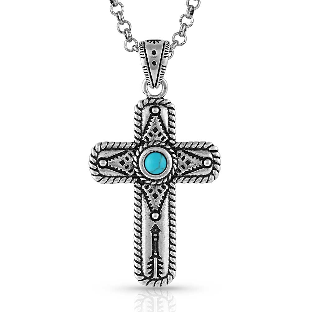 Montana Silversmith Faith on Point Turquoise Cross Necklace NC5303