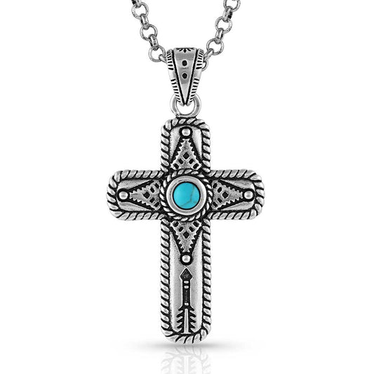 Montana Silversmith Faith on Point Turquoise Cross Necklace NC5303