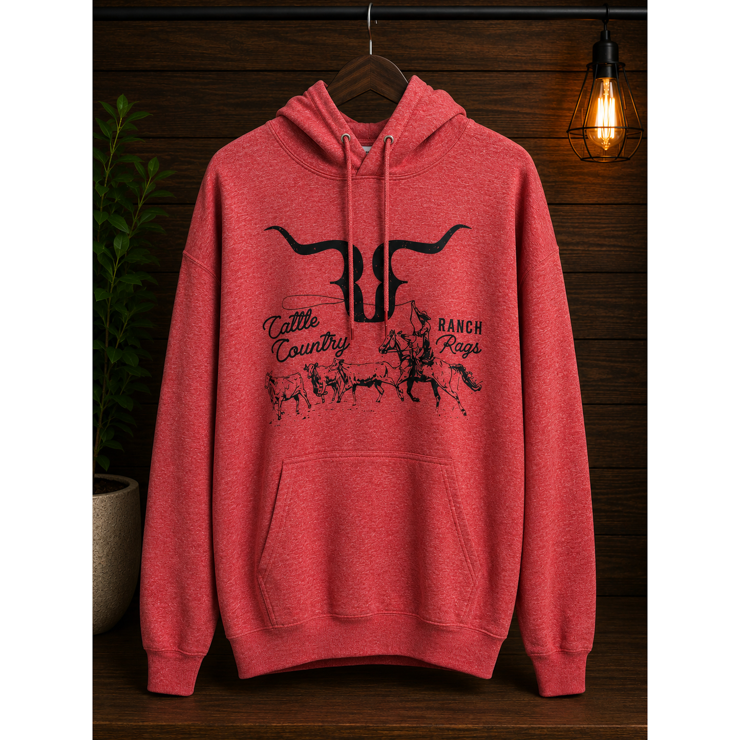 RanchRag's Longhorn Cattle Country Hoodie