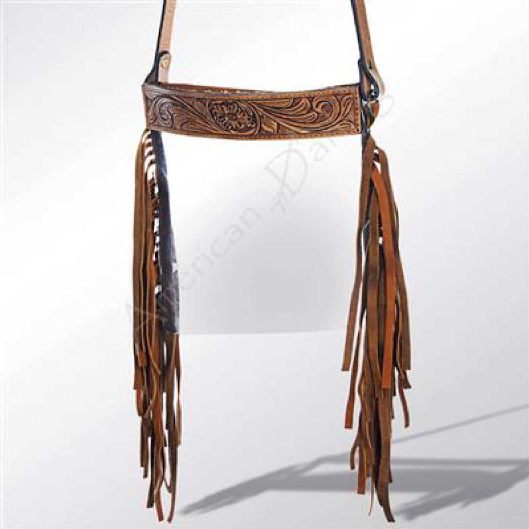 American Darling - Clear Body with Leather Fringe & with Tooling Accents Handbag ADBGZ148