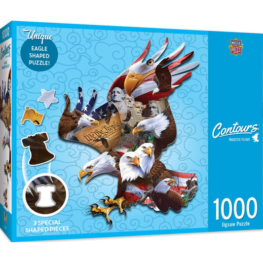 Contours - Majestic Flight Unique Eagle Shaped Jigsaw Puzzle 1000pc 72144