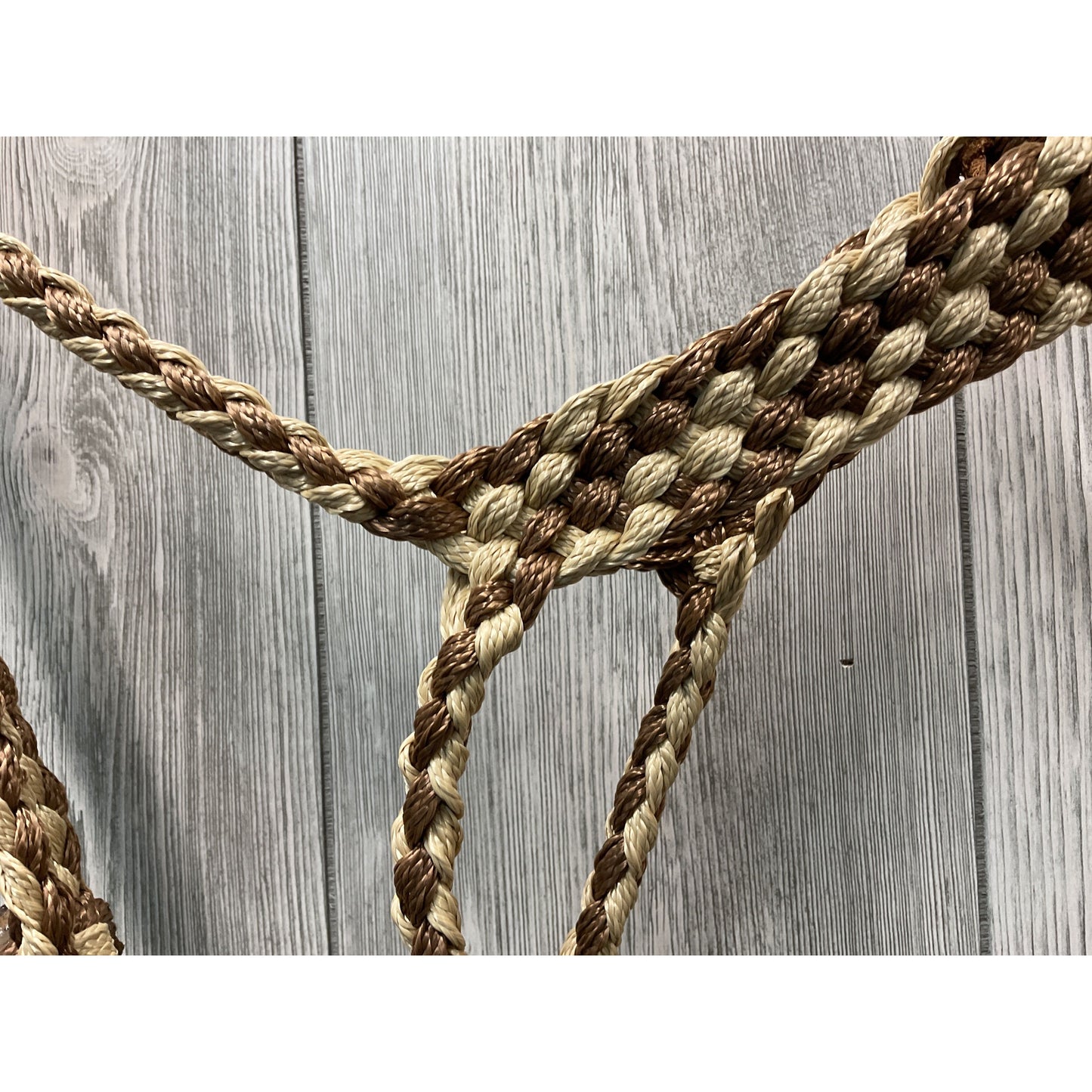 Mule Tape Halter w/ Lead, Tan & Brown