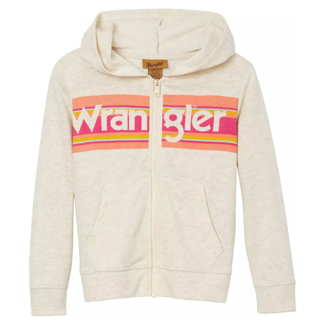 Wrangler Logo Full Zip Hoody In Cream