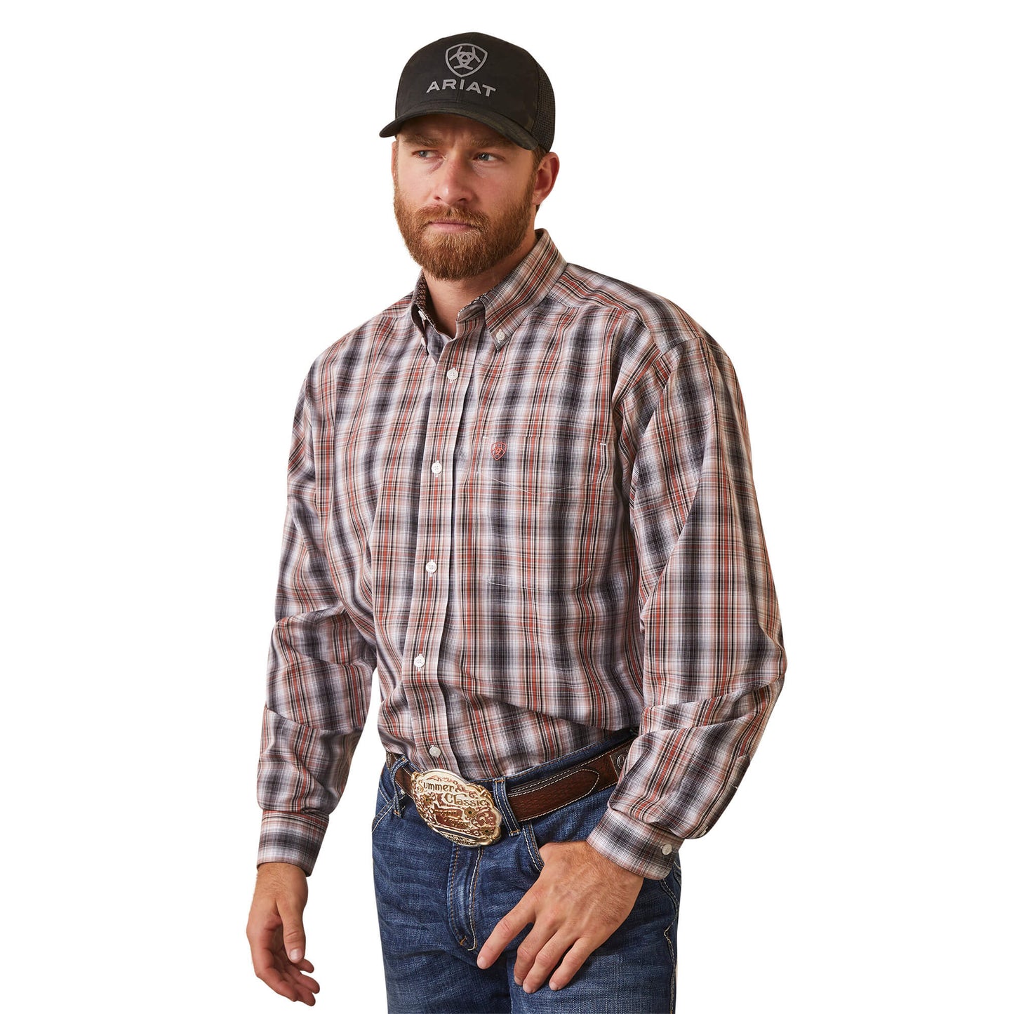 Ariat Men's Plaid Nutmeg Classic Fit Long Sleeve