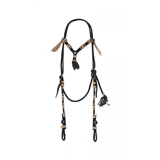 Western Rawhide - Black & Tan Vaquero Headstall 202295-26